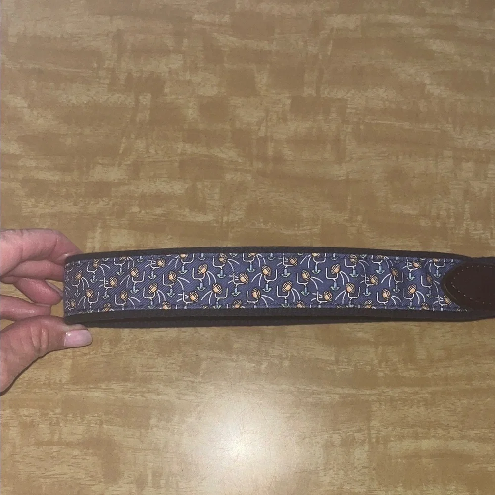 Vineyard Vines Kids' Belt with Blue and Brown Pattern size 26” inches